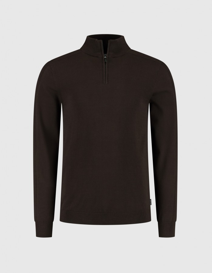 Afbeelding van ELWIN 50015 Burnt Coffee - Half Zip Trui - Saint Steve