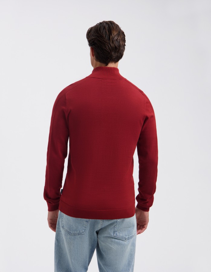 Afbeelding van ELWIN 50012 Dark Brick - Half Zip Trui - Saint Steve