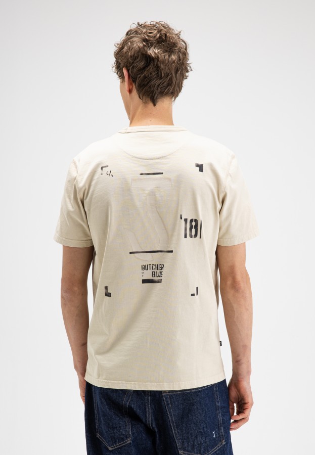 Afbeelding van Army Brush Tee M2622021 Beige Grey 618 T-Shirt - Butcher of Blue