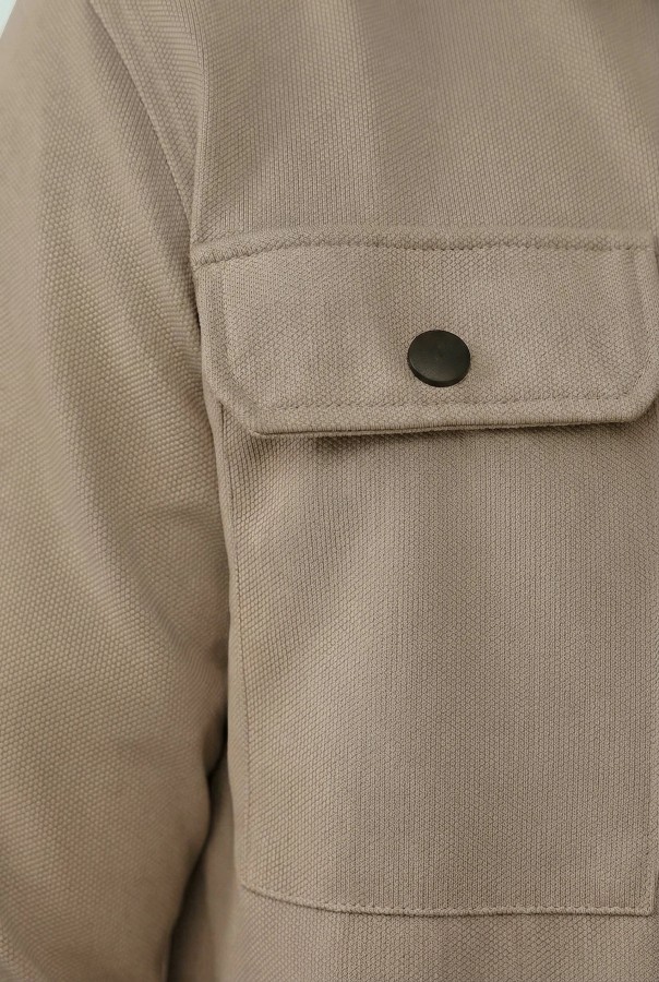 Afbeelding van ASPECT MOS10214 Taupe-  Heren Overshirt - Solution