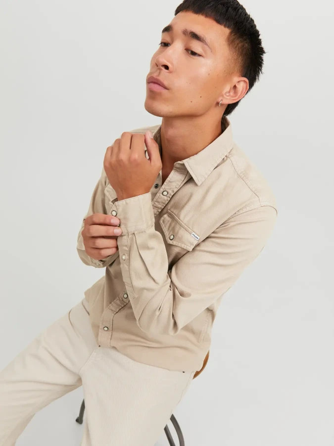 Afbeelding van 12138115 - Sheridan Shirt - Crockery - Jack  & Jones