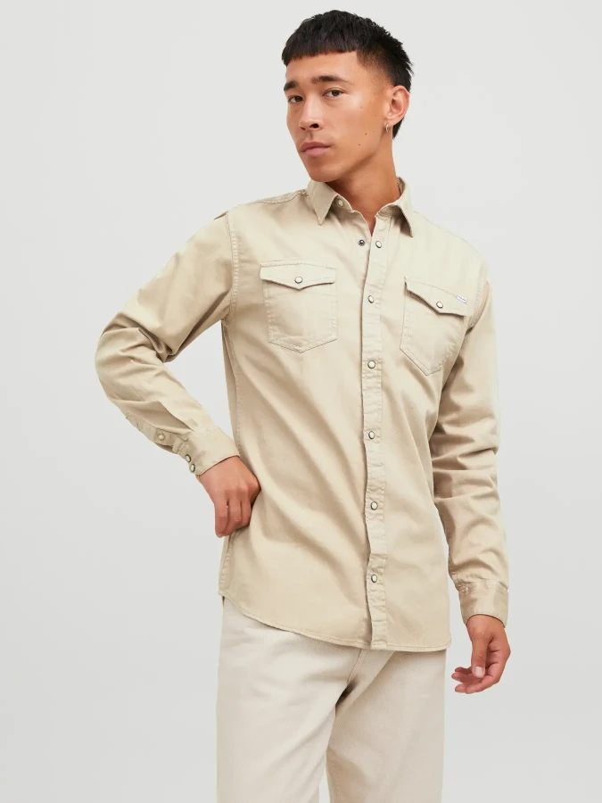 Afbeelding van 12138115 - Sheridan Shirt - Crockery - Jack  & Jones