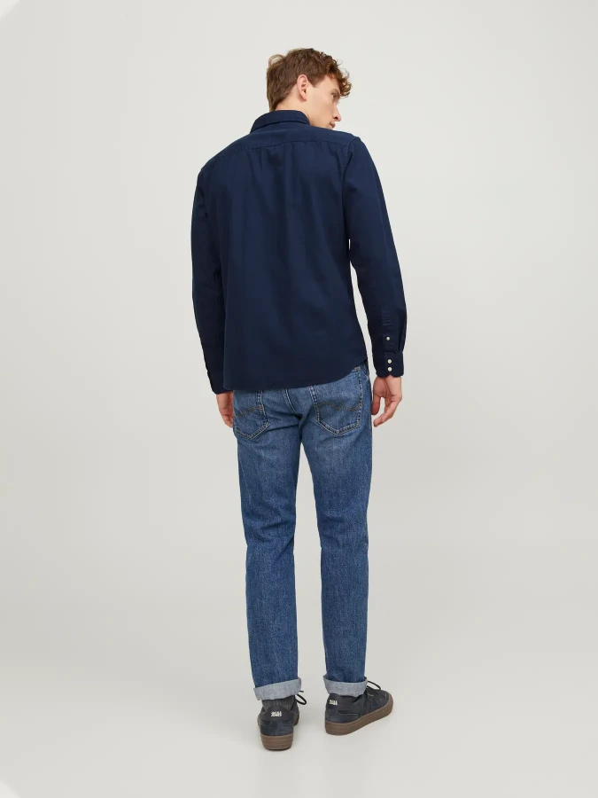 Afbeelding van 12138115 - Sheridan Shirt - Dark Navy - Overhemd Lange Mouw - Jack & Jones