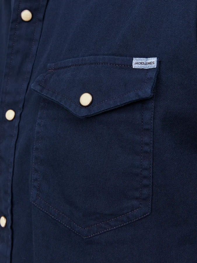 Afbeelding van 12138115 - Sheridan Shirt - Dark Navy - Overhemd Lange Mouw - Jack & Jones