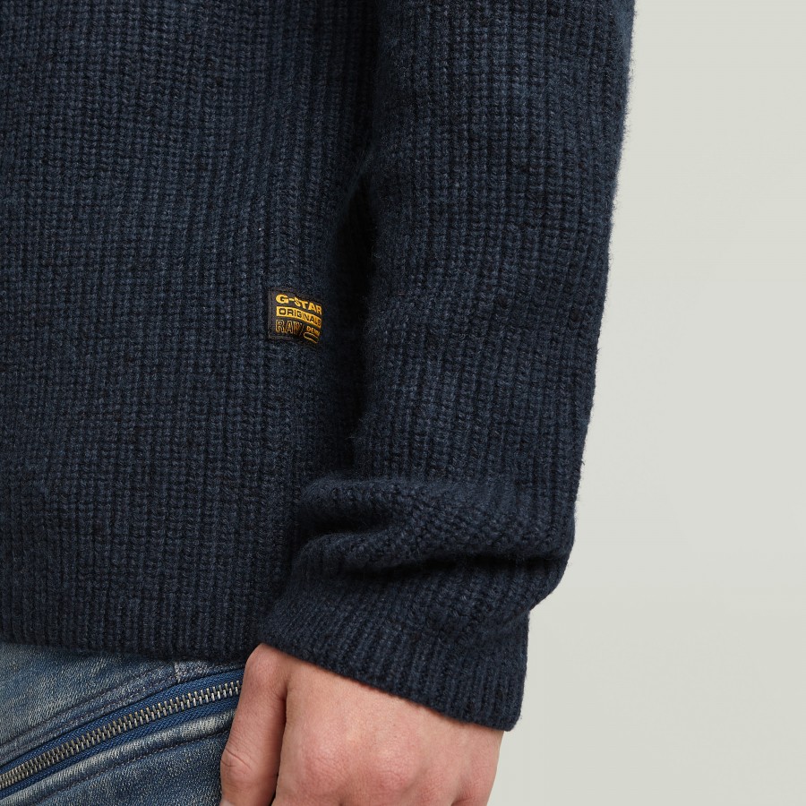 Afbeelding van D27961 D754 7160 - Double Collar Knit Patriot Blue - G-Star