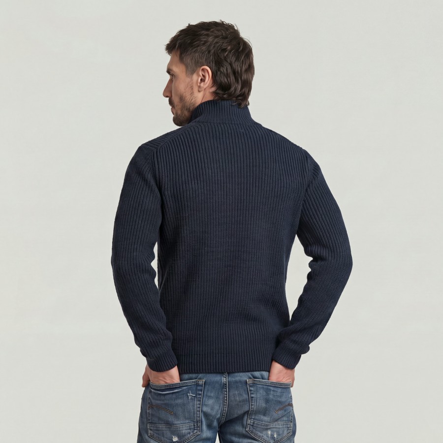 Afbeelding van D27961 D754 7160 - Double Collar Knit Patriot Blue - G-Star