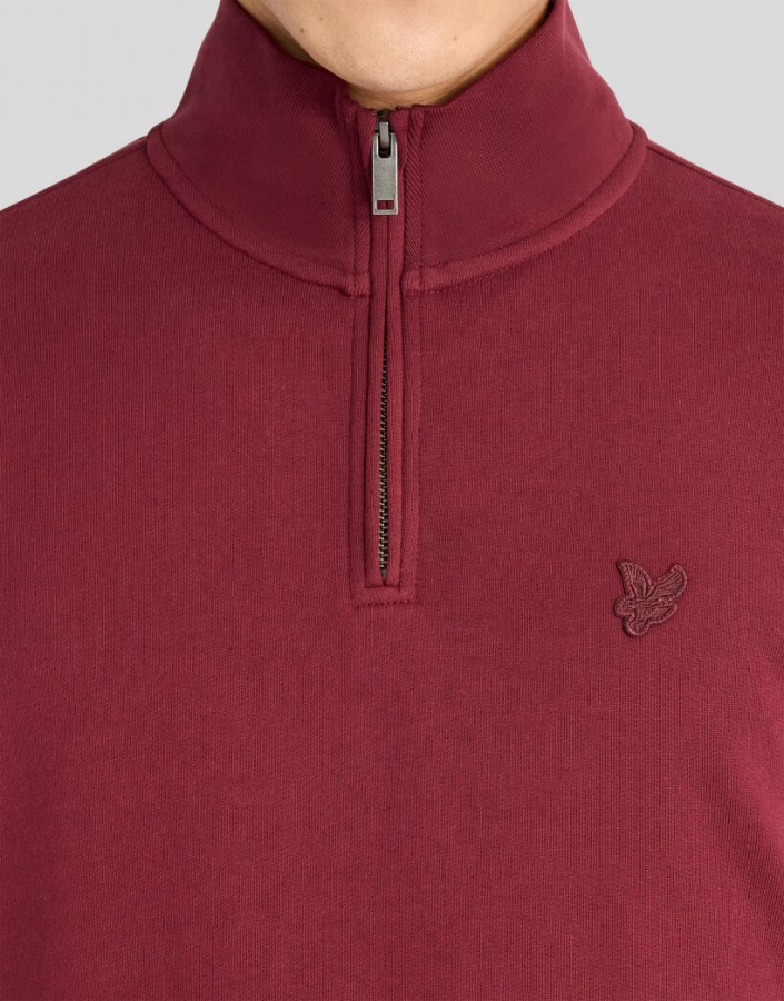 Afbeelding van ML2258TONT - Superfine Quarter Zip - Burgundy - Sweater - Lyle & Scott