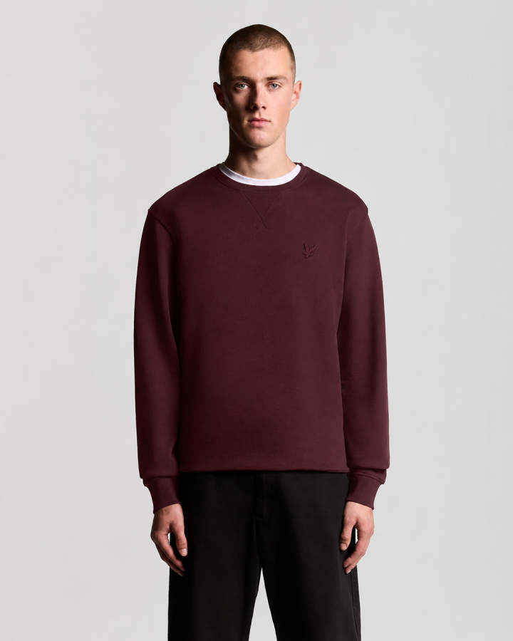 Afbeelding van ML2255TONT - Superfine Crew Neck - Burgundy - Sweater - Lyle & Scott