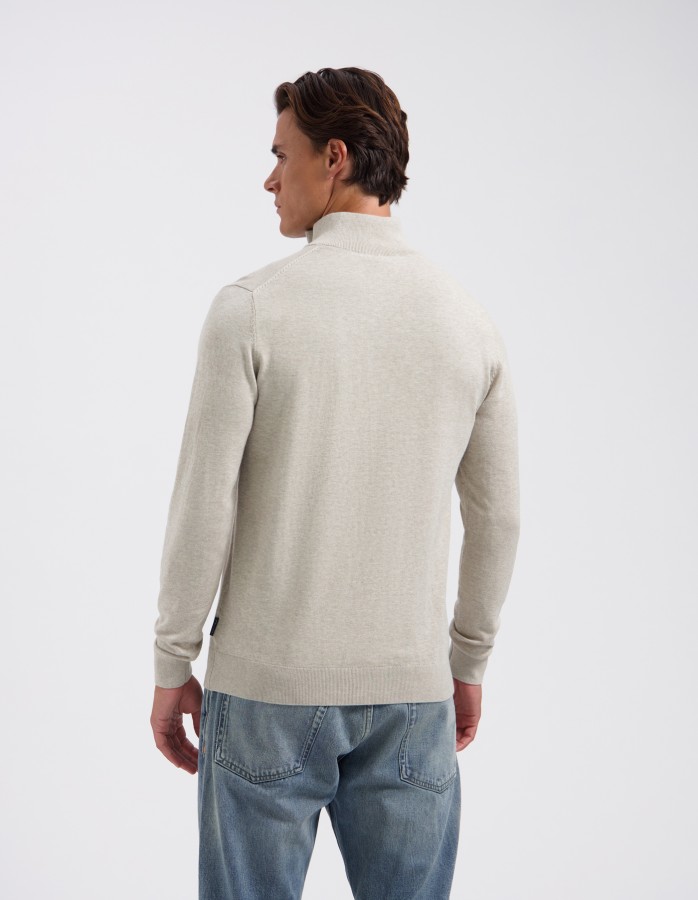 Afbeelding van Cas 19480 Sand Melange - Half Zip - Saint Steve