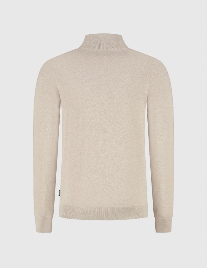 Afbeelding van Cas 19480 Sand Melange - Half Zip - Saint Steve
