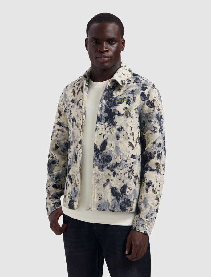 Afbeelding van 26030204 - 53 - Jacquard Flower Full-zip - Overshirt - Purepath