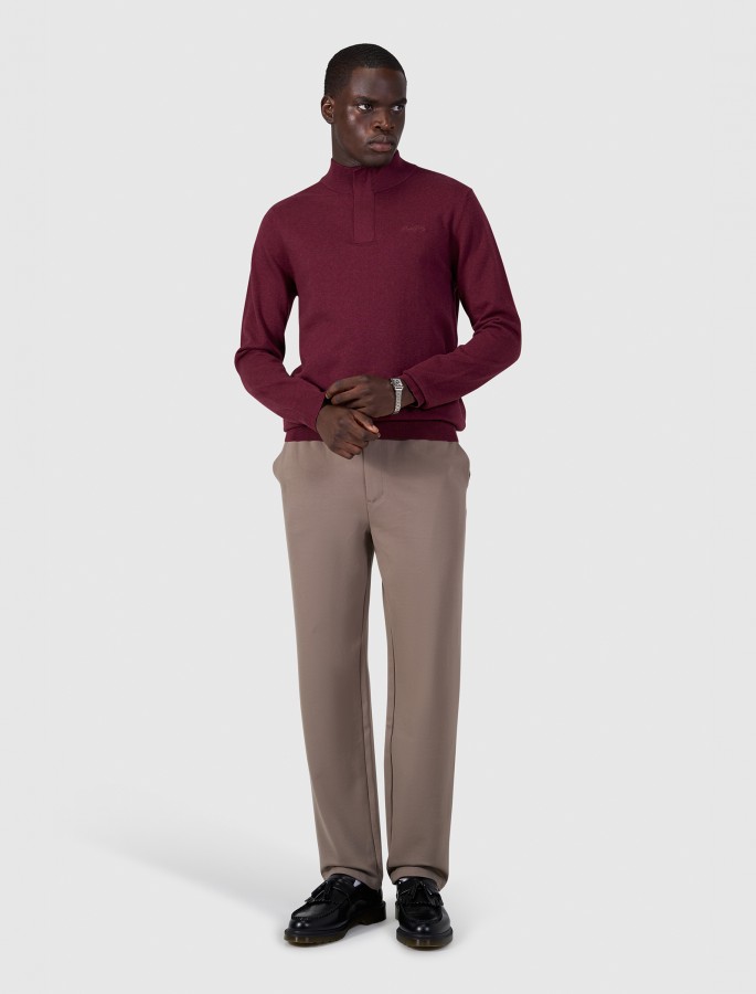 Afbeelding van 26030807 107 Heren Trui - Wine Red - Half Zip - PURE PATH