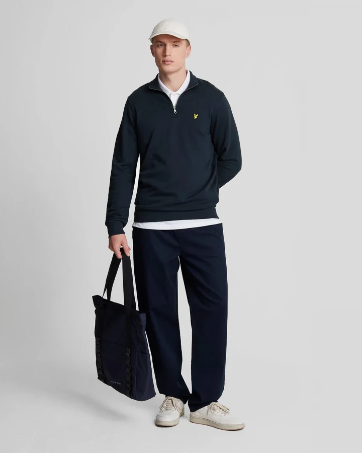 Afbeelding van ML2022VT Loopback Quarter Zip Dark Navy Heren Sweater Lyle & Scott