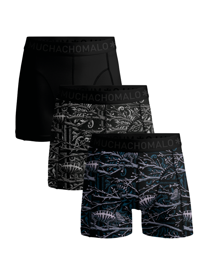 Afbeelding van CHAMELEON 3-Pack 01 Print/Print/Solid Heren Boxers - Muchachomalo