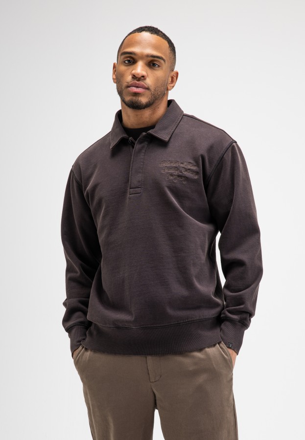 Afbeelding van Curl Sweat Polo M2623019 Topaz Brown 694 -Sweater -Butcher of B