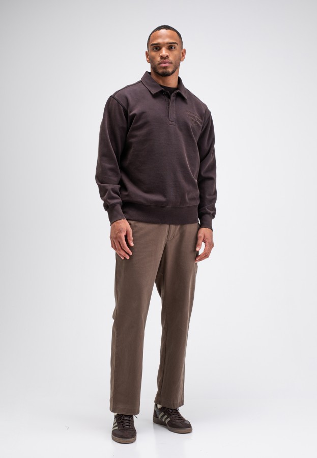 Afbeelding van Curl Sweat Polo M2623019 Topaz Brown 694 -Sweater -Butcher of B