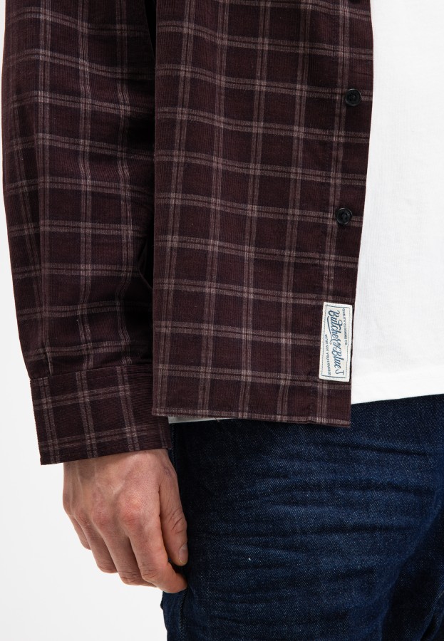 Afbeelding van Judd Cord Small Check M2624009 Pasha Purple 845 - Overshirt - Butcher of Blue