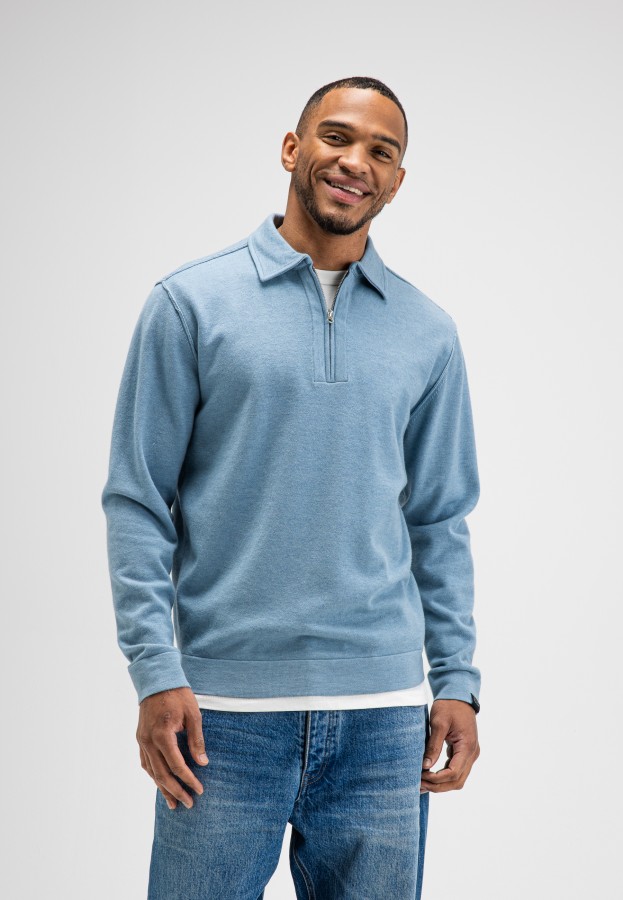Afbeelding van Clifden Zip Polo - M2626009 Shark Blue 856 - Butcher of Blue