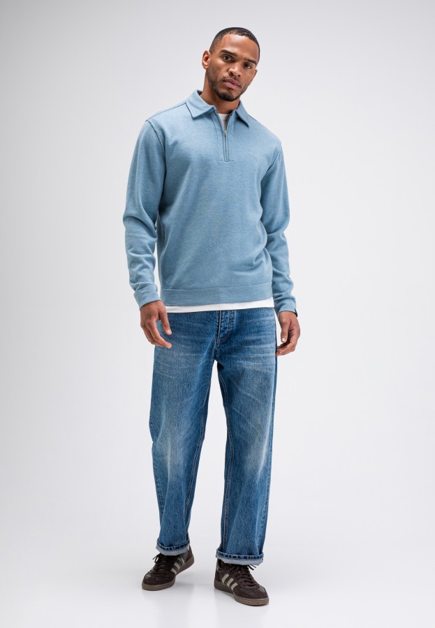 Afbeelding van Clifden Zip Polo - M2626009 Shark Blue 856 - Butcher of Blue