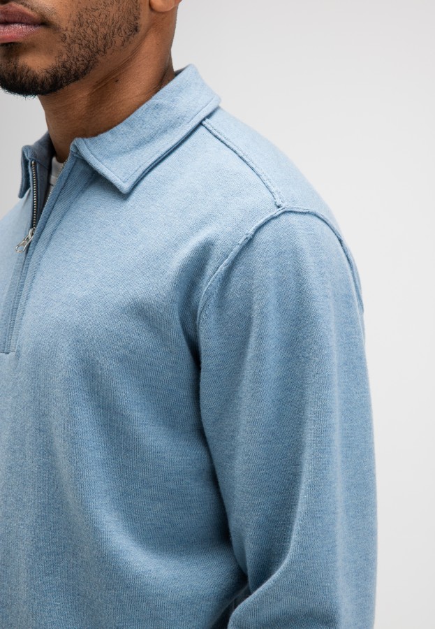 Afbeelding van Clifden Zip Polo - M2626009 Shark Blue 856 - Butcher of Blue