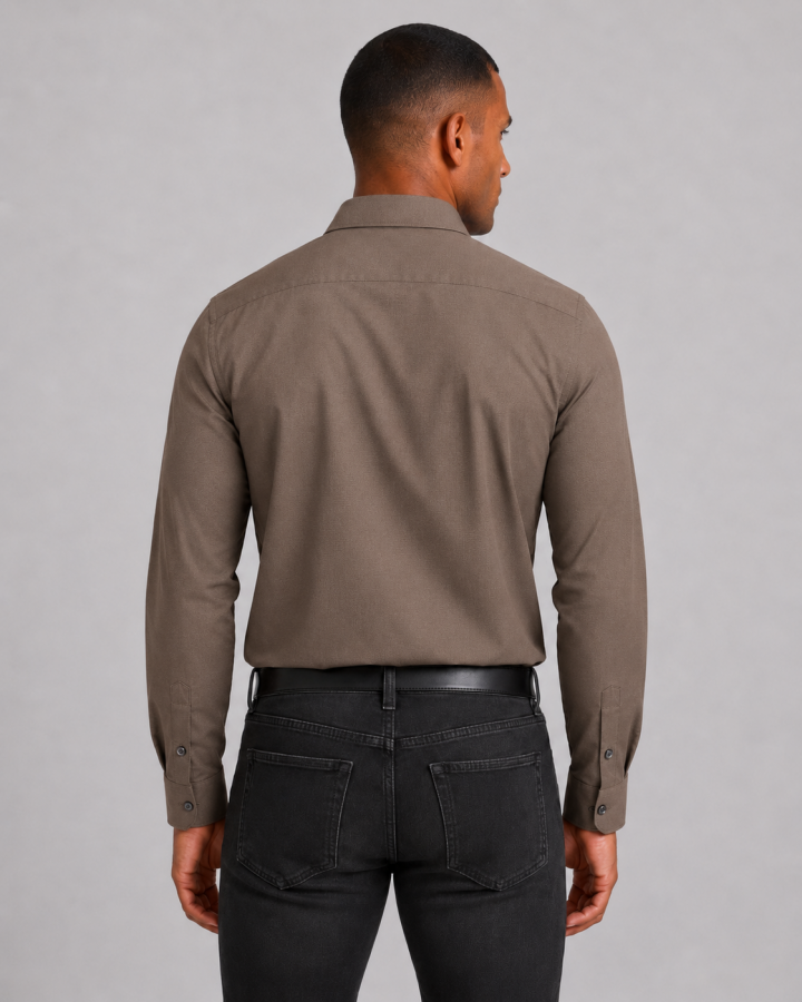 Afbeelding van 4030-21750 246 Light Brown uni Overhemd - PURE