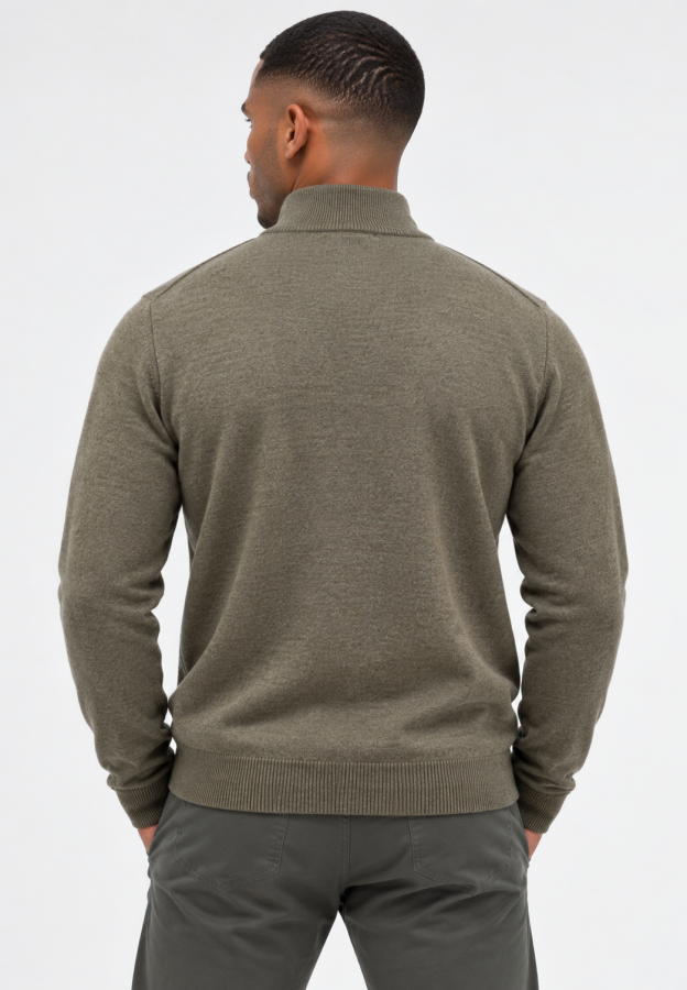Afbeelding van KN2330V Y356 Khaki - Half Zip - Heren Trui -  Lyle & Scott