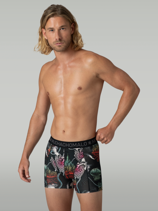 Afbeelding van MODERNAGE Print Black - Heren Boxers - Muchachomalo