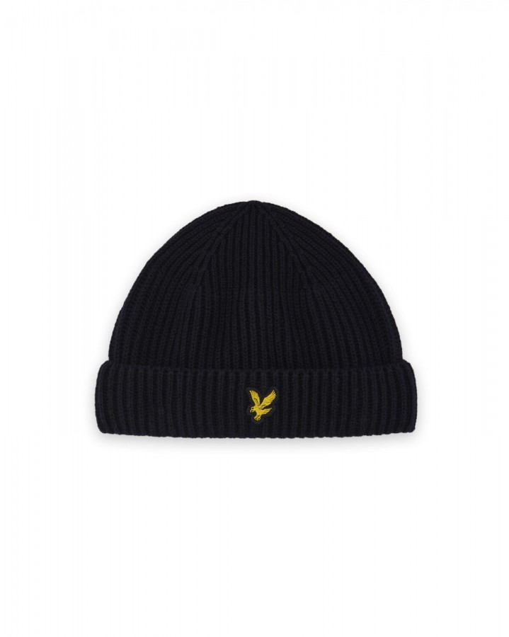 Afbeelding van HE2531A Ribbed Beanie Z865  Jet Black  - Lyle & Scott