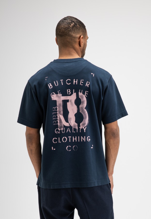 Afbeelding van Mercer Layer Loose M2622023 Alaska Blue 890 - Loose fitT-Shirt - Butcher of Blue