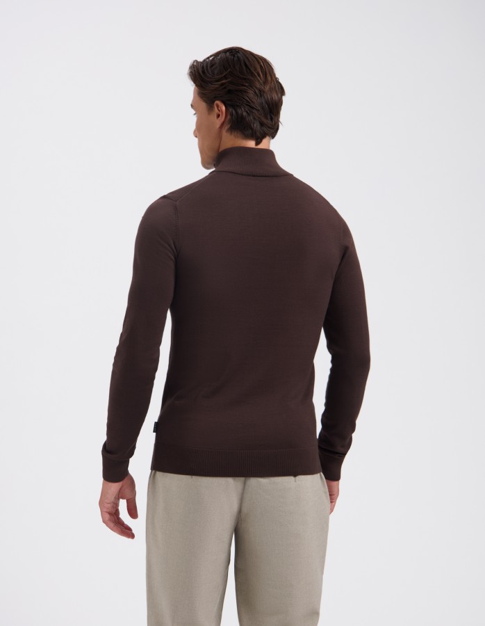 Afbeelding van Cas 19480 Burned Coffee Half Zip Trui - Saint Steve