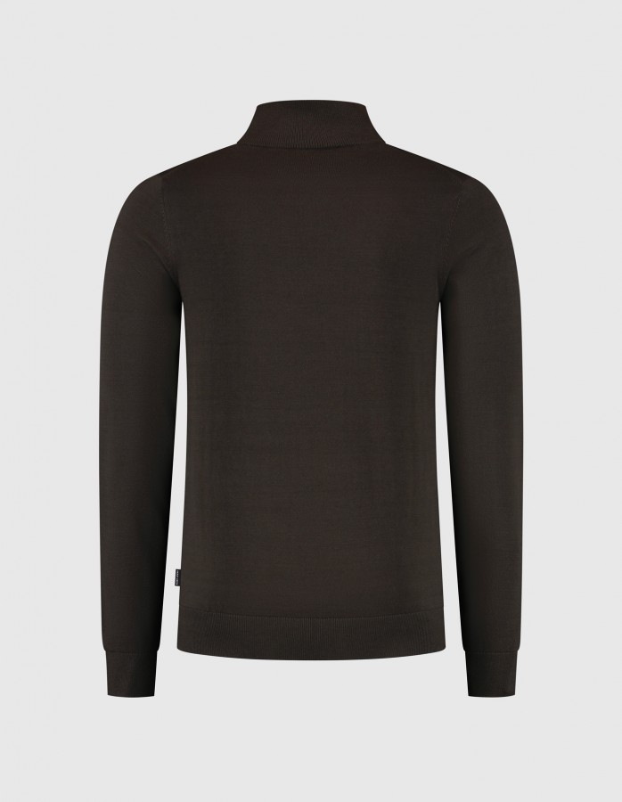Afbeelding van Cas 19480 Burned Coffee Half Zip Trui - Saint Steve