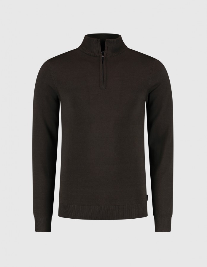 Afbeelding van Cas 19480 Burned Coffee Half Zip Trui - Saint Steve