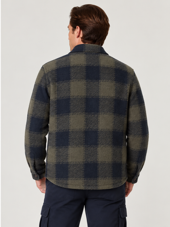 Afbeelding van KS15032 KSELMIG Gewatteerd Checkshirt - Army -Kronstadt