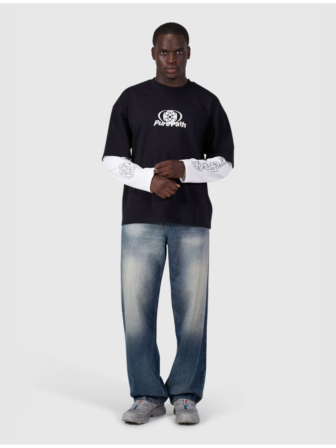 Afbeelding van 26130110 02 - Double Layered Monogram Longsleeve - Pure Path